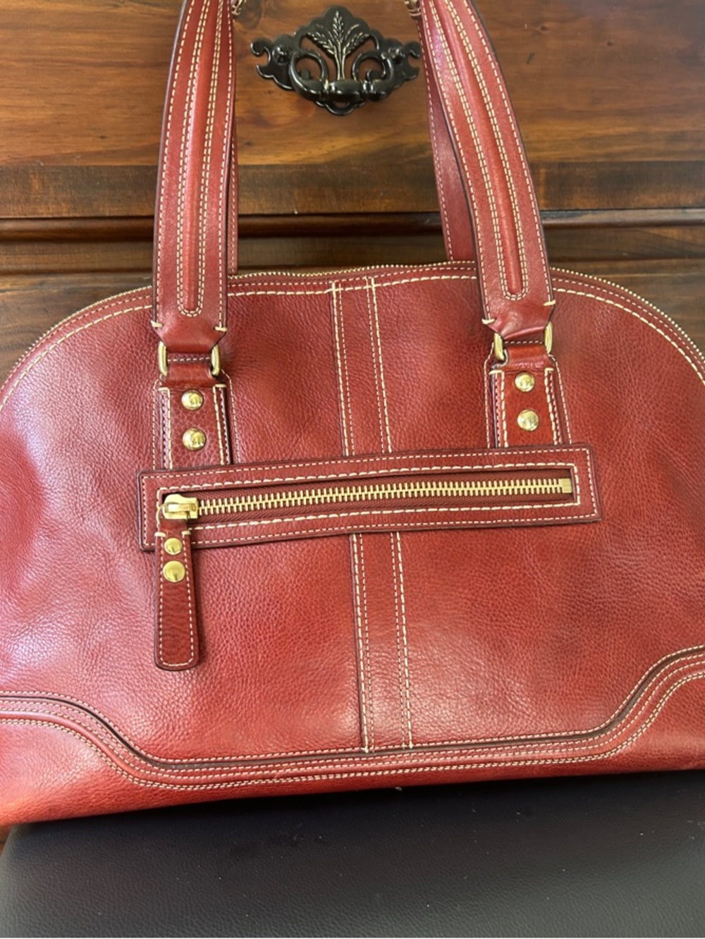 Authentic Vintage Coach Hampton Miranda Satchel Leather Bordeaux Burgundy 11085 - Picture 6 of 15